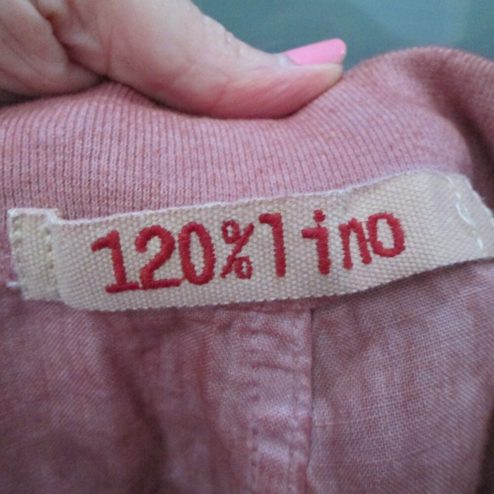 120% Lino Casual Shorts Size 54 (38 US) In Red 100% Linen Drawstring Waist - Picture 3 of 7